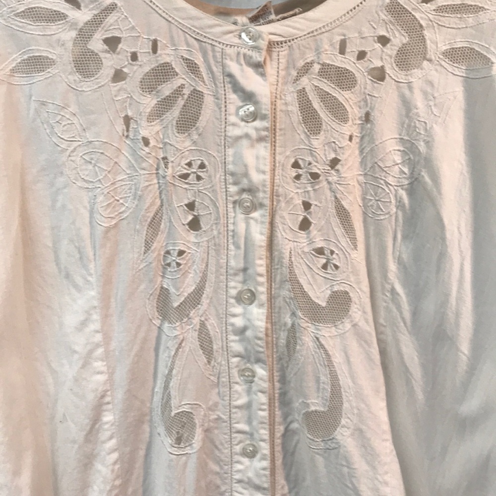 Vintage boho white cotton dress Sz L